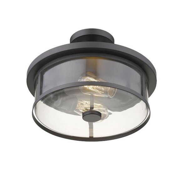 Savannah 2 Light Semi Flush Mount, Bronze & Clear